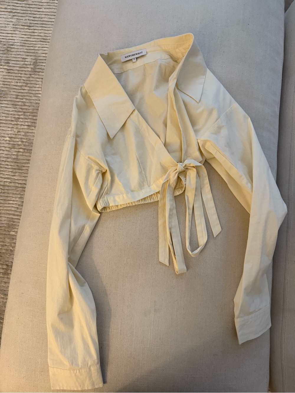 weWorewhat tie-Front Cropped Shirt
